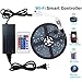 WenTop LED Light Strip, WiFi Wireless Smart Phone Controlled Light Strip Kit with DC12V LED Strip 16.4Ft 300leds 5050 Waterproof LED Lights,Working with Android and iOS System,IFTTT,Google Assistant