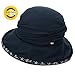 SIGGI UPF50+ Foldable Bucket Boonie Hat Fishing Hiking Sunhat w/Chin Cord for Women Navy Blue