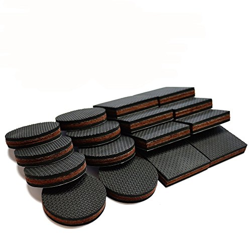 NON SLIP Furniture Pads 16 PCS! Premium 2â€ Furniture Feet with Rubber & Felt - Best Hardwood Floor Protectors for Keep All Furniture. High Effective Rubber Furniture Pads for 100% Satisfaction