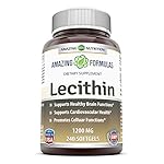 Amazing Formulas Lecithin Dietary Supplement * 1200 mg High Potency Lecithin Softgels * Promotes Brain & Cardiovascular Health * Aids in Cellular Activities * 240 Softgels