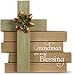 Pavilion Gift Company Simple Spirits - Grandmas are A Blessing Cross Plaque 6 Inch, Solid, Green