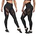 Lookatool Women High Waist Skinny Leggings of Patchwork Mesh Push Up Yoga Pants (S, black)