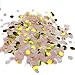 FECEDY Gold Pink White 1 inch Circles Tissue Paper Confetti for Party 5000pcs/pack