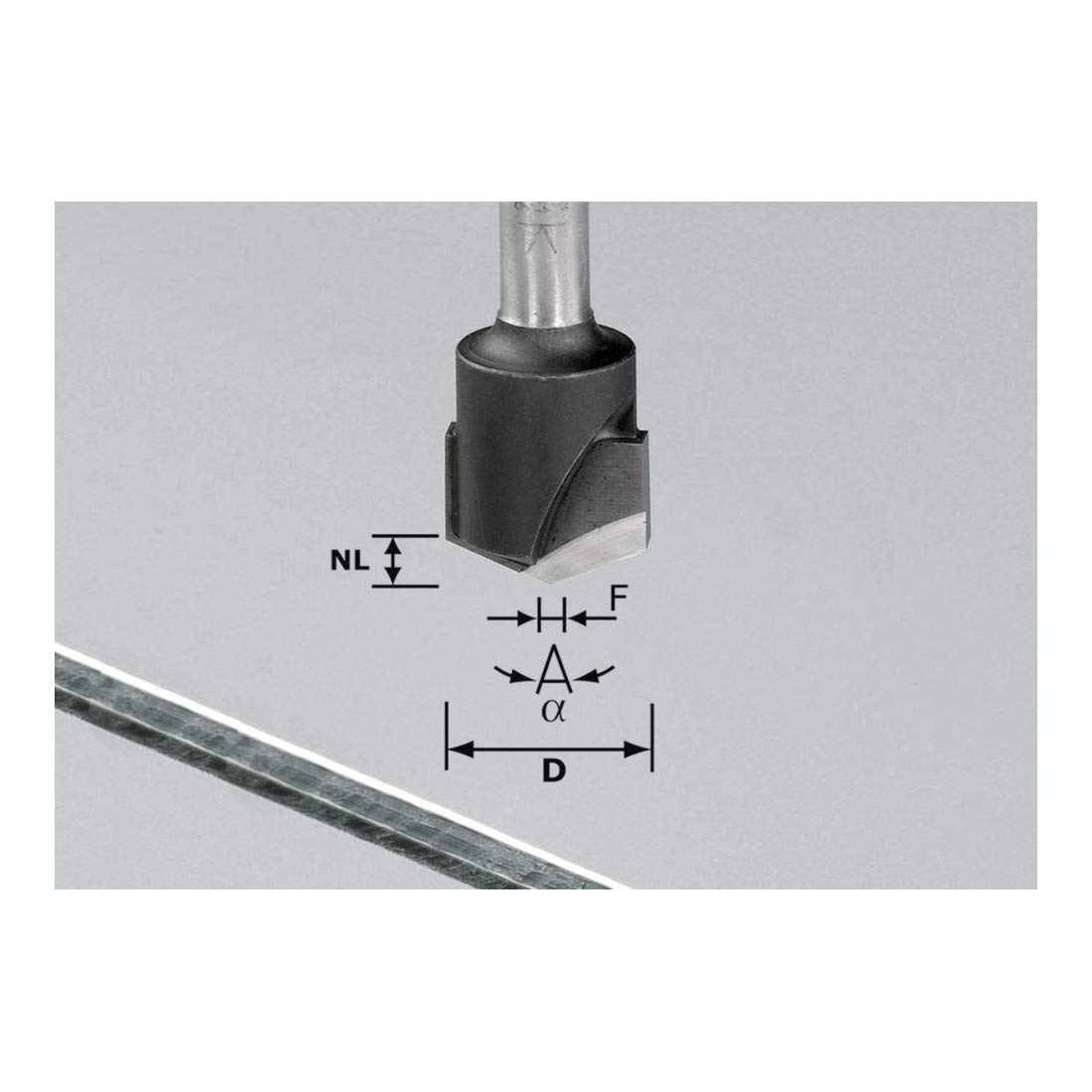 Festool Fresa para ranuras en V HW S8 D18-135°/Alu