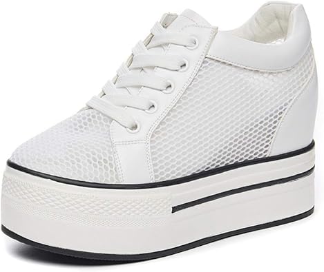 Amazon Trvelbett インヒールスニーカー 厚底 シューズ カジュアル レースアップ スニーカー 厚底スニーカー レディース インヒール 厚底 小さいサイズ 大きいサイズ レディース ホワイト 白い靴 シューズ ブラック Trvelbett スニーカー
