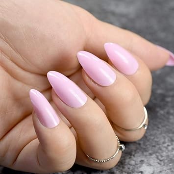 Amazon Com 24pcs Shiny Pure Candy Nail Tip Sapphire Blue Almond