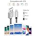 QSSTECH iphone Charger 3PCS 3FT 6FT 10FT Nylon Braided Lightning USB Cable Cord Charger Compatible with iPhone 7 7 Plus 6 6s 6 plus 6s plus, iPhone 5 5s 5c,iPad, iPod (Silver+Gray) (Black+Gray)