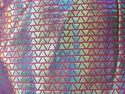 Pink Pyramid Hologram 4 Way Stretch Metallic Spandex Fabric - BTY - 60"