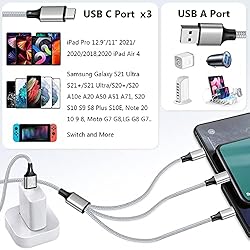 Puxnoin Multi Charging Cable, USB C Splitter