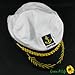 White Adult Yacht Boat Ship Sailor Captain Costume Hat Cap Navy Marine Admiral