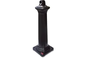 Rubbermaid Commercial Products Groundskeeper Tuscan Smoking Receptacle Black Metal Outdoor for Parks/Outdoor Shopping Malls/H