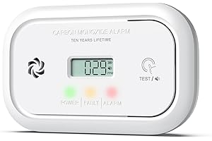 Jemay Carbon Monoxide Detector, Battery Powered CO Detectors 10-Year Lifespan, Portable CO Alarm with Digital CO Concentration Display & Alarm Memory for Home/Office/RV, 1 Pack