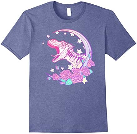 Mens Pastel Goth Trex TShirt - Vaporwave Aesthetic Medium Heather Blue