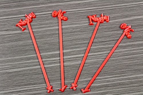 Royer 6" Plastic Naughty or Nice Christmas, Holiday Swizzle Sticks, Set of 24 - Made in USA (Pearl Red) - Thumbnail 5