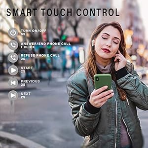 Donerton IPX7 - Auricolari Bluetooth 5.0 senza fili con riduzione del rumore con microfono e scatola di ricarica, stereo… - immagine 4