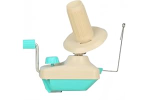 GEIWOGUO Yarn Winder Fiber Yarn String Ball Winder Holder Hand Operated (Cyan)