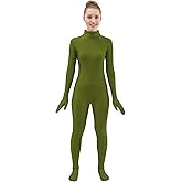 HSEMLIOE Womens Spandex Full Body Suit Turtleneck Unitard Without Hood Zentai Bodysuit