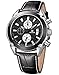 AIMAL Mens Sport Black Leather Strap - Quartz Wrist Watches - Chronograph Calendar and Waterproof