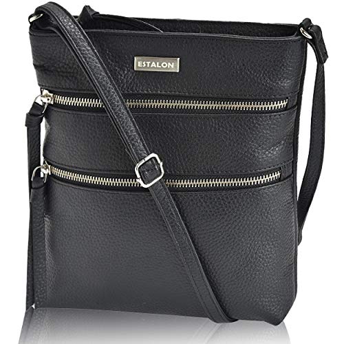 ESTALON Real Leather Crossbody Bag for Women - Women's Shoulder Sling Handbags Medium Purses Soft Crossover Purse Christmas Gift