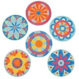 Fun Express Beautiful Mandala Sand Art Pictures - Brilliant Colors - 24 Kits