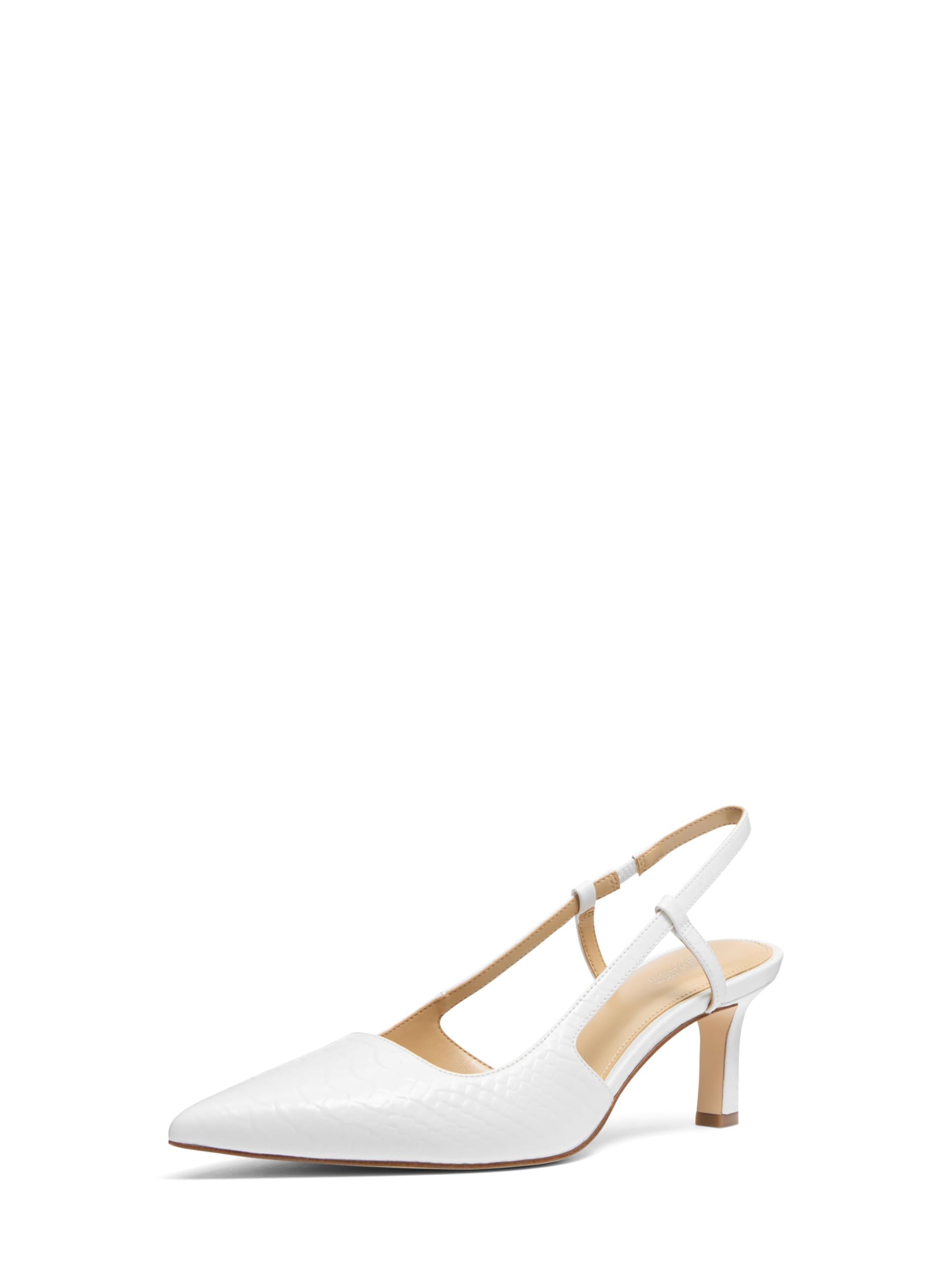 Michael Kors Women’s Alora Mid Sling Pump, Optic White, 5.5