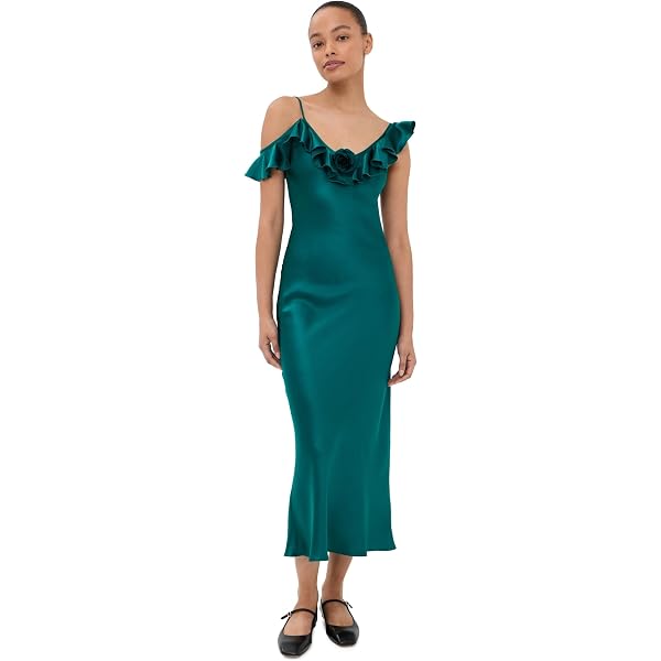 rodarte green silk dress Lace-trimmed silk cocktail dress in green - Rodarte