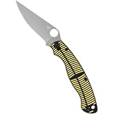 Spyderco Military 2 Salt Folding Knife, PlainEdge | 9.51" Overall Length, 4" CPM MagnaCut Steel Blade, Yellow/Black G-10 Handle, Compression Lock, Full-Flat Grind
