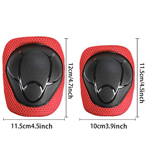 image for CRZKO Kids Protective Gear, Knee Pads and Elbow Pads 6 in 1 Set with W