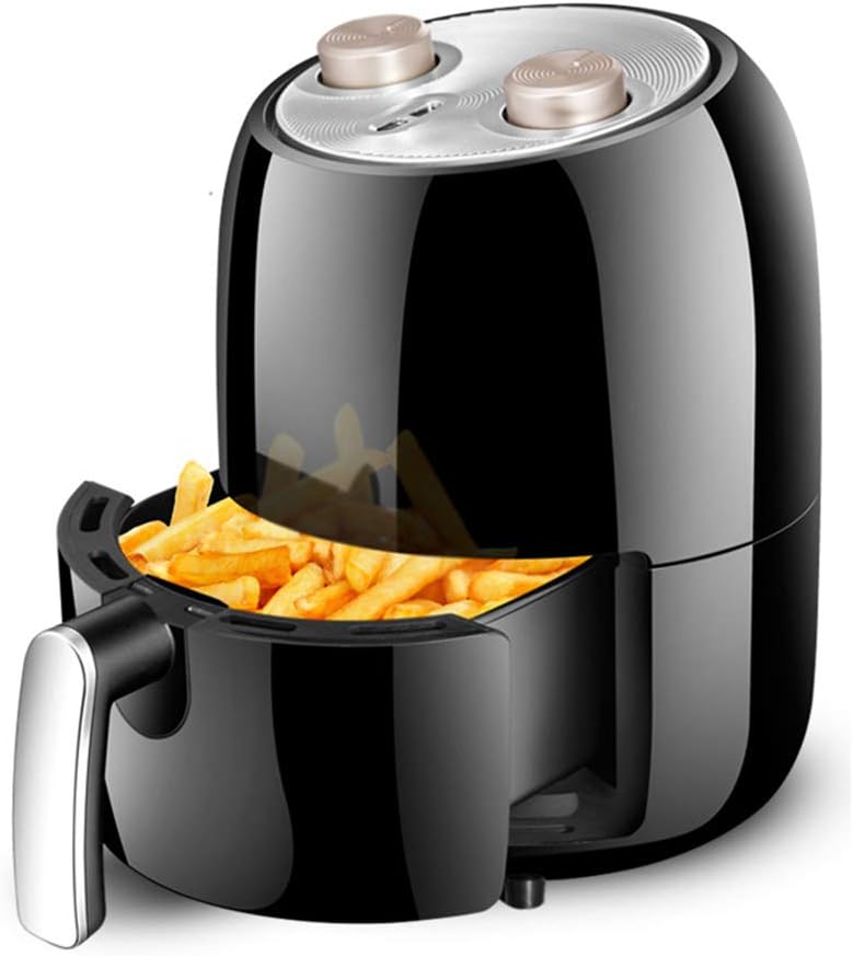ZC Dawn Power Air Fryer, Electric Deep Fryers with Basket Oil Free French Fries Machine Intelligent Smokeless Fryer with Air Fryer Recipes EU/AU/UK/US Plug,Black,EUplug