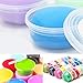 Augshy 40 Pack Small Slime Containers With Lids, Hawaiian Shaved Ice Mold Jello Shot Cups Condiment Containers Plastic Portion Cups with Lids for Salad Dressing Food Storage Containers (2 oz)