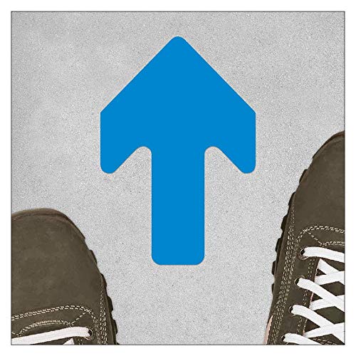 Self Adhesive Floor Markers - Arrows / Arrows - Mouldings for Work Areas, Storage Areas and Transportation Routes (90 x 130 mm / 20 Pieces/Blue)