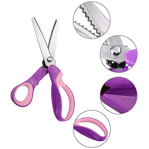 Hui Tong fabric pinking shears, sewing scissors ,Pinking Shears, pinking scissors,(5mm serrated, purple)