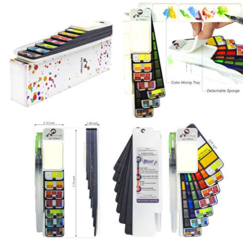 image for MyThingo Watercolor Paint Set, Artist Foldable and Portable Pocket Tra