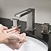 Waterfall Stainless Steel Two Handle Three Hole Widespread Bathroom Faucet, Brushed Nickel Bathroom Sink Faucet With Hoses