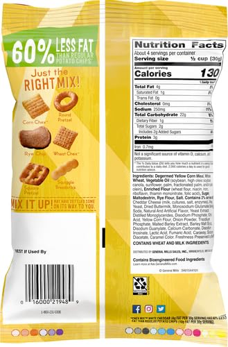 CHEX MIX SAVORY WHITE CHEDDAR SNACK MIX, 4.5 OZ