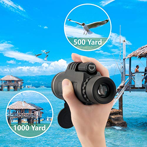 Monocular Telescope High Power 40x60 - CE Optics High Powered BAK4 45 Degree Angled Eyepiece Telescope with Smartphone Tripod and Mount Adapter for Target Shooting, Birdwatching, Wildlife Scenery
