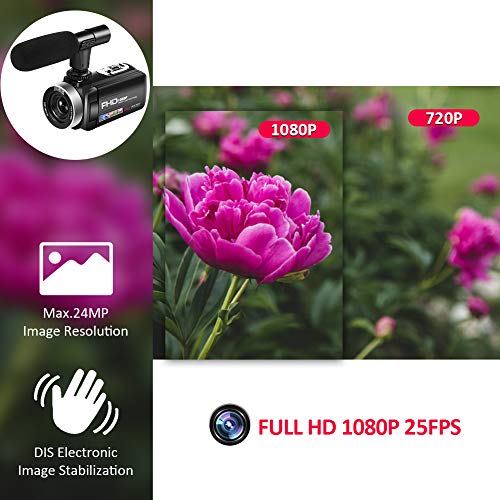 Videocmara-HD-1080P-25FPS-Vlogging-Digital-240MP-Videocmara-automtica-con-micrfono-de-Control-Remoto-y-funcin-de-cmara-Web