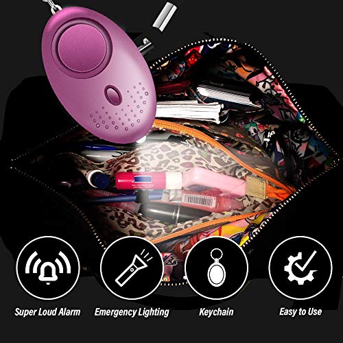 Sonkir Personal Alarm, 5 Pack 130dB Safesound Personal Alarm Keychain, Emergency Self Defense Electronic Device with LED Light for Women Kids and Elderly