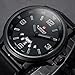 Tonnier Black Leather Strap Analog Men's Quartz Watch Calendar Watches