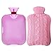 Hot Water Bottle Warmer Set,2 Liter with Soft Knit Water Bottle Cover for Pain Relief Hot Cold Therapy and Comfort Hot Water Bottle Bag,Pink