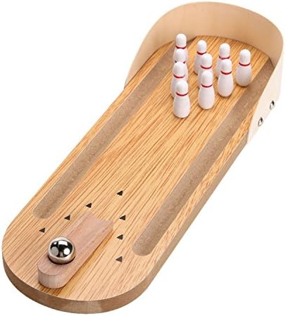 Mini Wooden Desktop Bowling Game Kids Children Developmental Toy