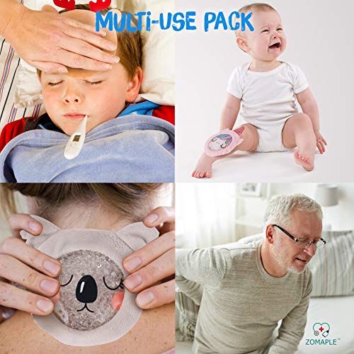 Kids Ice Packs for Boo boos - Hot Cold Kids Ice Pack - Perfect Boo Boo Buddy for Injuries, Pain Relief, Fever, Wisdom Teeth, Sinus, Headaches - Reusable Pack of 4 - Includes Stickers & Coloring Pages - Thumbnail 2
