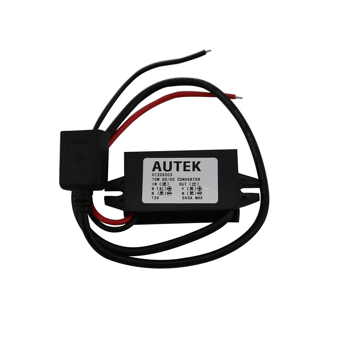 Autek DC Converter Buck Module 12V convert to 5V usb output power adapter(DCCON-5U-0)