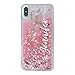 MARBLEFY Personalized Pink Glitter case for iPhone Xs Max/Xr/Xs/X/8/7/6/Plus Spiracle Holographic Quicksand Protective Clear Case