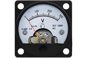 Vasiumic SO-45 Analog AC Panel Voltmeter, 5V–800V Voltage Meter with 47mm Mounting Hole, ABS Flame-Retardant Housing, 2.5 Acc