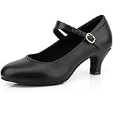 Women's Ankle Strap Heels Character Shoes Wedding Ballroom Latin Dance Pumps
