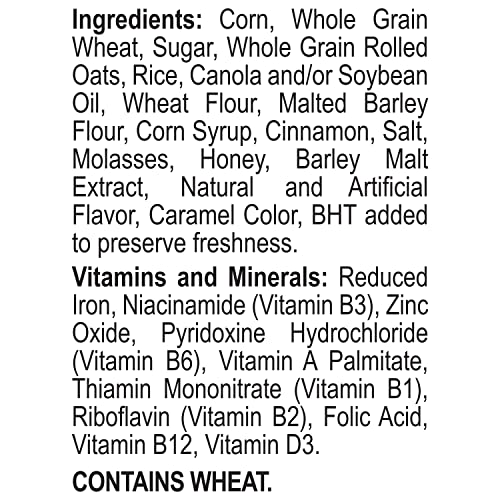 HONEY BUNCHES OF OATS CINNAMON BUNCHES, HEART HEALTHY, LOW FAT, MADE WITH WHOLE GRAIN CEREAL, 12 OUNCE