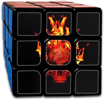 Heavy Skull Flames Rubik's Cube Original 3x3 Magic Square 2.1" Third-order Rubik Jigsaw Game Speed Cube Anti Stress Toys Adults Kids