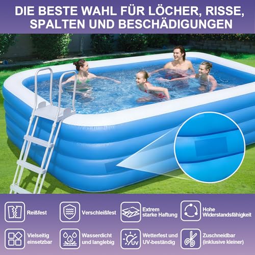 Swimming Pool Repair Kit, 10 cm x 300 cm Underwater Swimming Pool Patch, PVC Waterproof Pool Liner Repair Patch Self Adhesive Tubular Tape for Above Ground Swimming Pool Spa Inflatable Mattress and