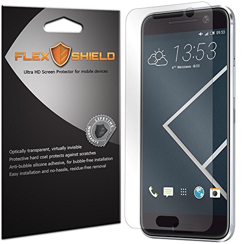 HTC 10 Lifestyle Screen Protector [5-Pack], Flex Shield - Ultra Clear Japanese PET Film with Lifetime Warranty - Bubble-Free HD Clarity with Anti-Fingerprint & Scratch Resistance
